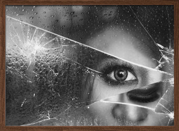 Eye Through Broken Glass | Poster - Walnut Frame Interior