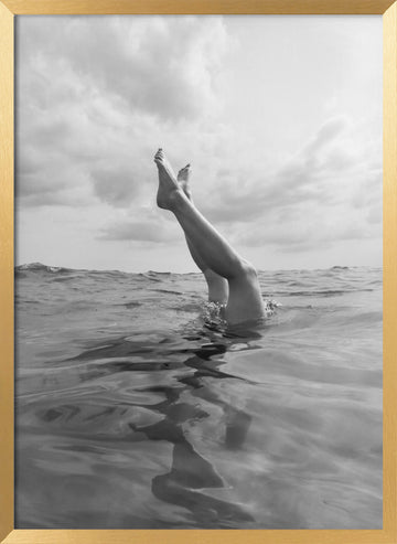 Graceful Legs Ocean Dip | Poster - Gold Frame Interior