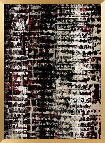 Distressed Geometric Abstract | Poster - Gold Frame Interior