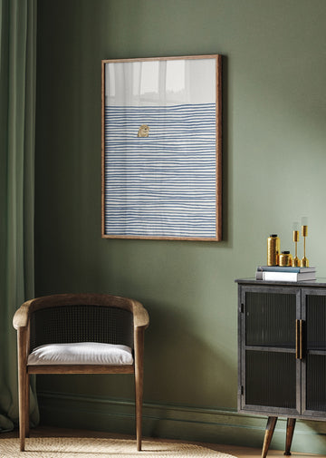 Happy Otter In Stripes | Poster - Room Interior 2
