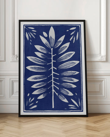 Stylized Blue Foliage | Poster - Room Interior 1
