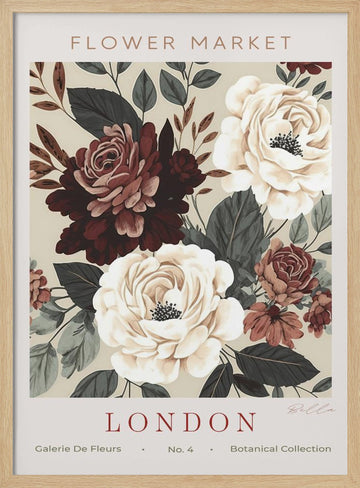 London Flower Market Roses | Poster - Wood Frame Interior
