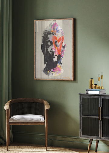 Graffiti Buddha Head | Poster - Room Interior 2