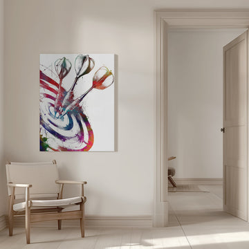 Colorful Darts Bullseye | Canvas - Room Interior 1