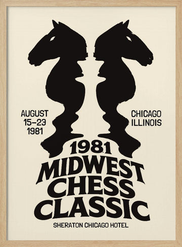 Strategic Chess Knights Illusion | Poster - Wood Frame Interior