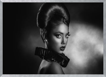 Sophisticated Noir Portrait | Poster - Silver Frame Interior