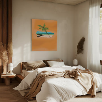 Tropical Beach Boat | Canvas - Room Interior 2