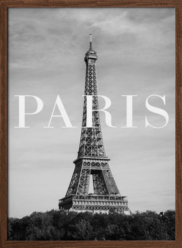Eiffel Tower Paris | Poster - Walnut Frame Interior