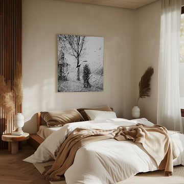 Rainy City Silhouette | Canvas - Room Interior 2