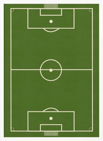 Green Soccer Field | Poster - White Frame Interior