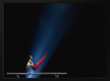 Gymnast on Parallel Bars | Poster - Black Metal Frame Interior