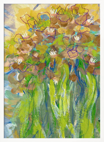 Vibrant Garden Blooms | Poster - White Frame Interior