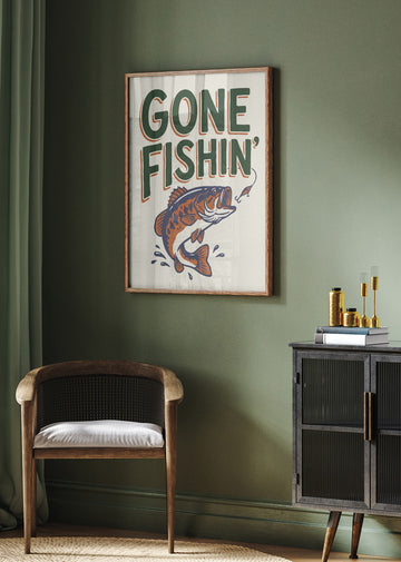 Gone Fishin Bass | Poster - Room Interior 2