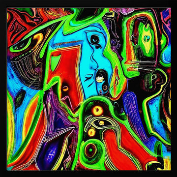 Vibrant Abstract Forms | Poster - Black Metal Frame Interior
