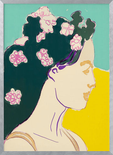 Serene Floral Portrait | Poster - Silver Frame Interior