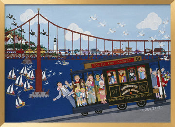 San Francisco Cable Car | Poster - Gold Frame Interior