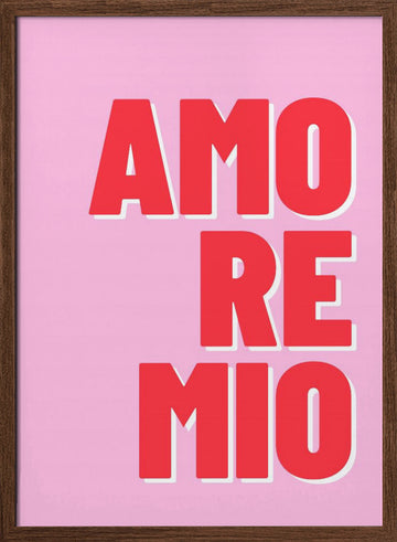 Pink Amore Mio | Poster - Walnut Frame Interior