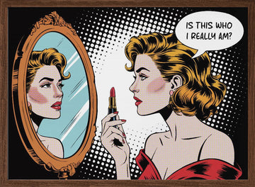 Pop Art Identity Reflection | Poster - Walnut Frame Interior