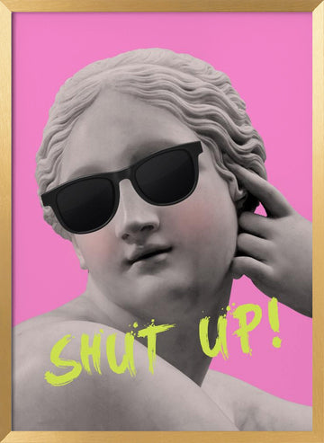 Sassy Statue Sunglasses | Poster - Gold Frame Interior