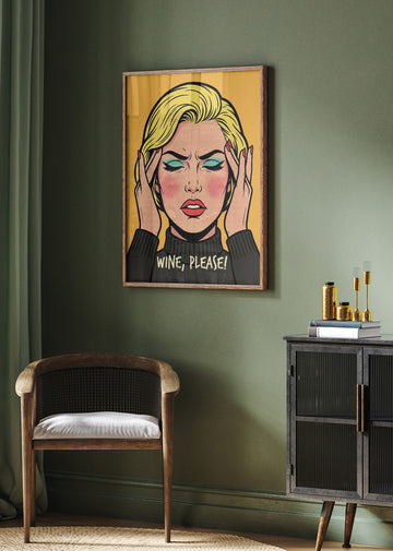 Wine Please Pop Art | Poster - Room Interior 2