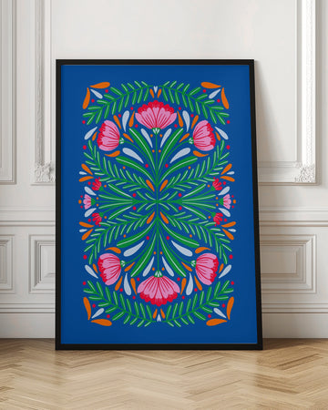 Colorful Floral Symmetry | Poster - Room Interior 1