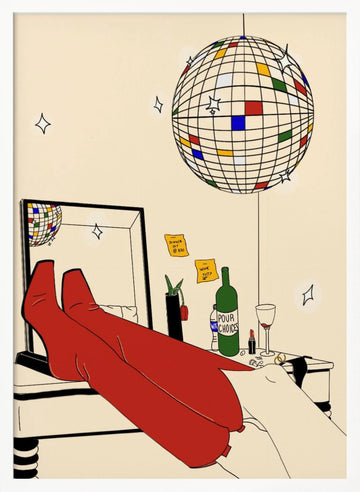 Chic Disco Night | Poster - White Frame Interior