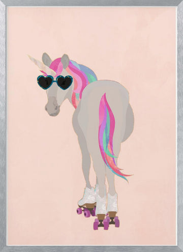 Roller Skating Unicorn | Poster - Silver Frame Interior