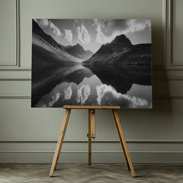 Serene Mountain Reflections | Canvas - Room Interior 1