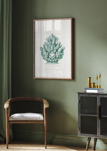 Teal Ocean Coral | Poster - Room Interior 2