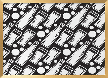 Beer Bottle Glass Pattern | Poster - Gold Frame Interior