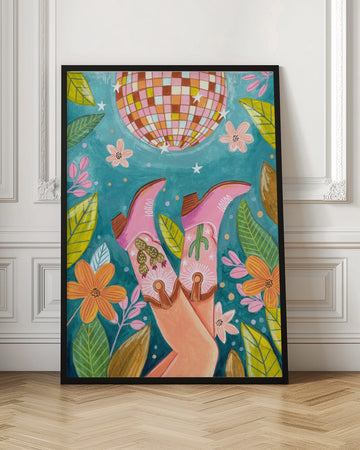 Cowboy boots and disco ball | Poster - Room Interior 1