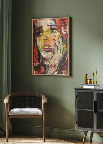 Crying Pop Art Woman | Poster - Room Interior 2