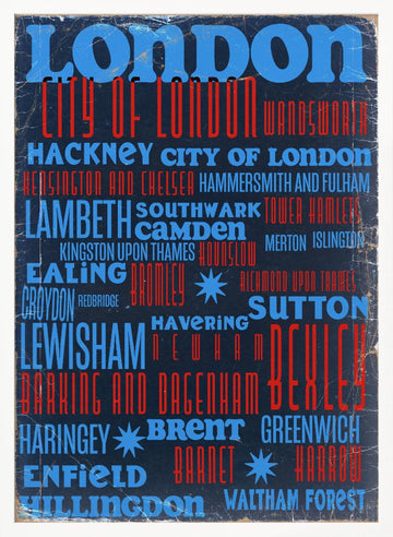London City Typography | Poster - White Frame Interior