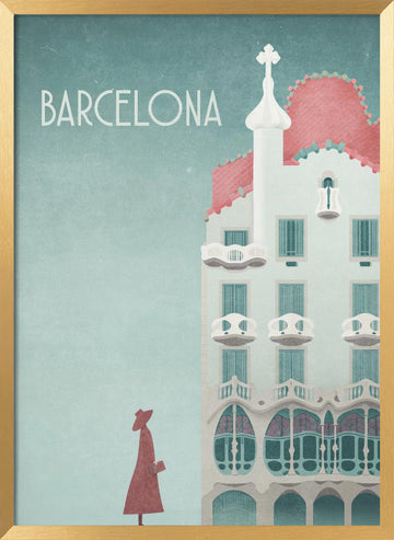 Barcelona - Casa Batlló | Poster - Gold Frame Interior