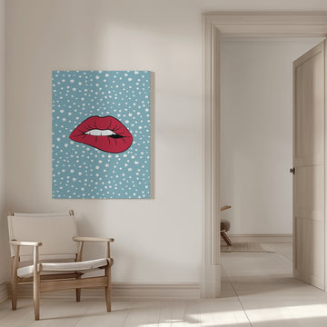 Biting Red Lip | Canvas - Room Interior 1