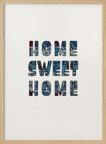 Home Sweet Home Floral | Poster - Wood Frame Interior