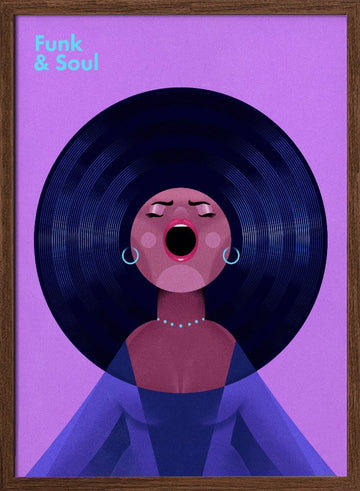 Funk Soul Singer | Poster - Walnut Frame Interior