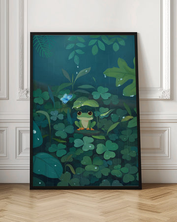 Rainy Day Frog | Poster - Room Interior 1