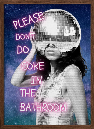 Mirror Head Party Scene | Poster - Walnut Frame Interior