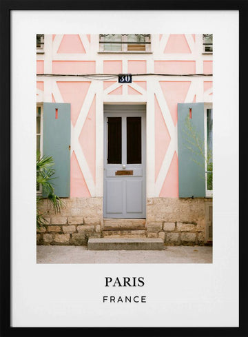 Paris France Travel poster | Poster - Black Metal Frame Interior