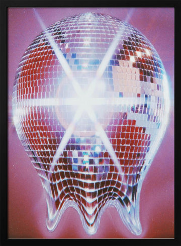 Melting Disco Ball | Poster - Black Metal Frame Interior