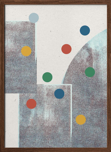 Geometric Play | Poster - Walnut Frame Interior