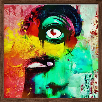 Vivid Abstract Eye | Poster - Walnut Frame Interior