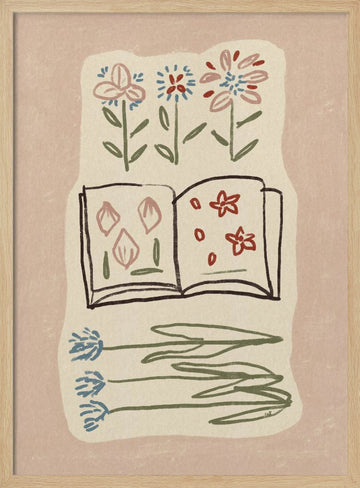 Botanical Study Book | Poster - Wood Frame Interior