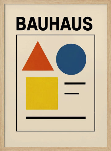 Bauhaus Geometric Shapes | Poster - Wood Frame Interior