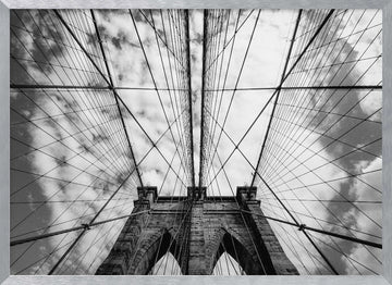 Brooklyn Bridge Upward View | Poster - Silver Frame Interior