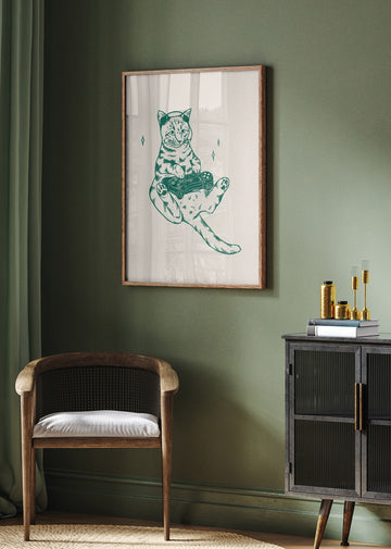 Gamer Cat Chill | Poster - Room Interior 2