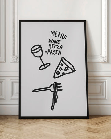 Wine Pizza Pasta | Poster - Room Interior 1