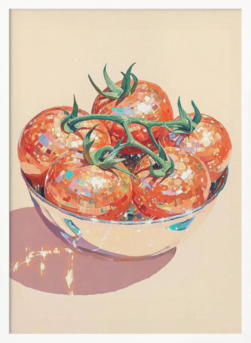 Disco Tomato Still Life | Poster - White Frame Interior