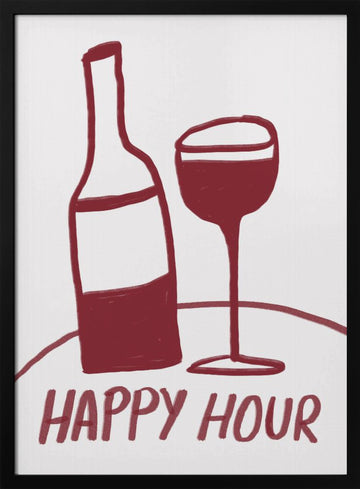 Happy Hour | Poster - Black Metal Frame Interior